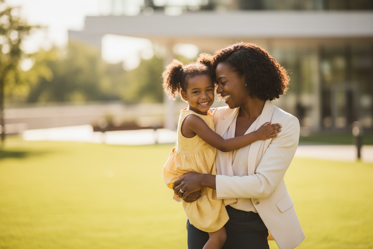 Black woman and child